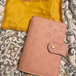 Custom Made Pink Empreinte Leather Agenda MM